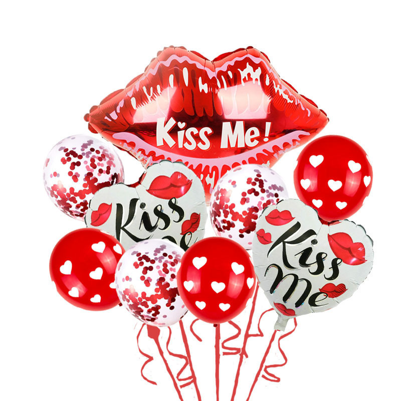 Valentine's Day Balloon Set for Wedding, I LOVE YOU Aluminum Foil Heart Balloons for Party Decoration