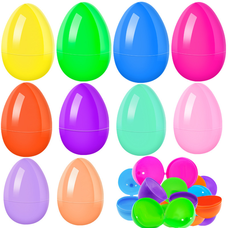 Fillable Easter Eggs Empty Plastic Eggs 6 Bright Colors Holiday Candy Surprises Gift Box Easter Basket Stuffers Fillers Easter Hanging Decor Easter Eggs Hunt