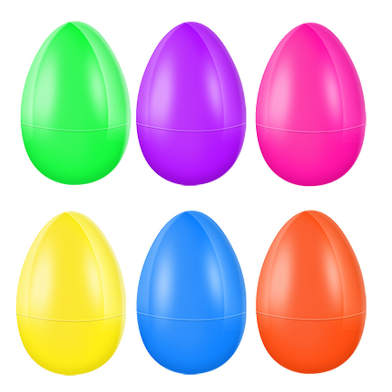 Fillable Easter Eggs Empty Plastic Eggs 6 Bright Colors Holiday Candy Surprises Gift Box Easter Basket Stuffers Fillers Easter Hanging Decor Easter Eggs Hunt