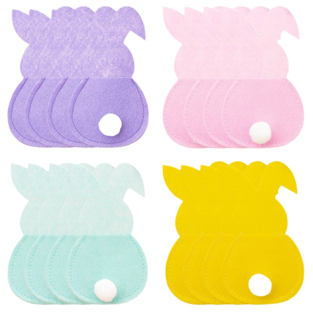 Easter Decoration Easter Bunny Knife and Fork Placemats Felt Holiday Knife and Fork Sets Tableware Decorative Mats
