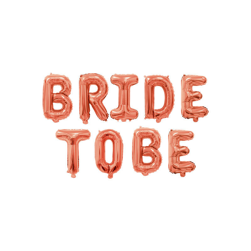 BRIDETOBE Aluminum Foil Balloon Bride-to-Be  Paper Card Packaging Balloon Set