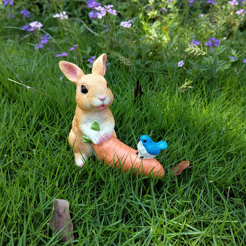 Easter Simulation Bunny Animal Ornament Garden Patio Decoration Window Sill Bonsai