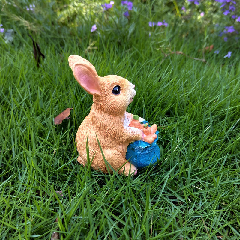 Easter Simulation Bunny Animal Ornament Garden Patio Decoration Window Sill Bonsai