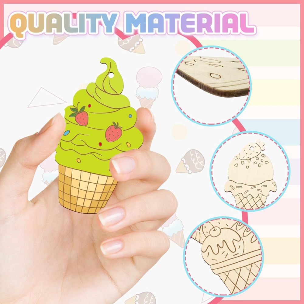 Wooden Easter Ornaments to Paint 8 Styles DIY Blank Unfinished Wood Cutouts Ornament for Crafts Hanging Decorations Egg Rabbit Bunny Butterfly Flower Hen Happy Easter