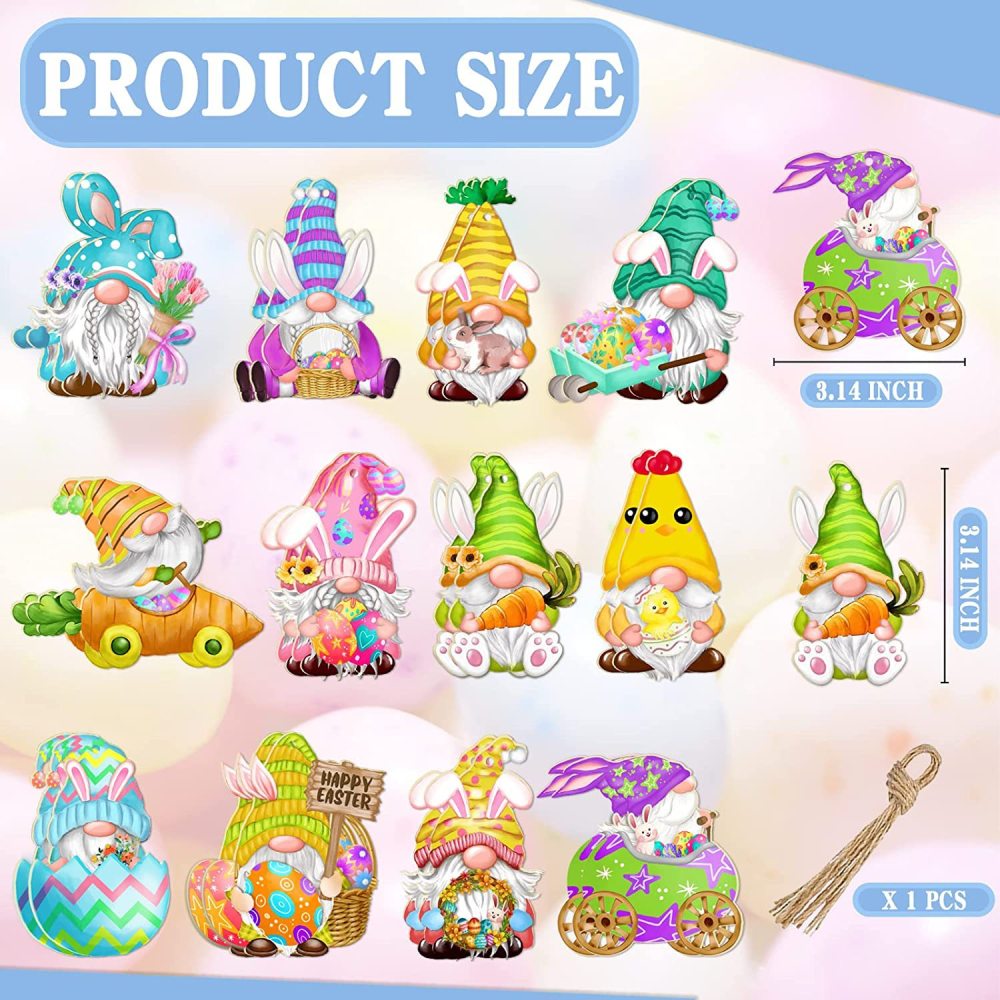 Easter Holiday Wood Chip Decoration Hanging Gnome Bunny Egg Decoration Tree Holiday Hanging Ornament