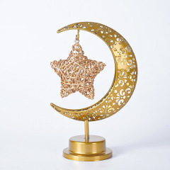 Moon Lamp Rattan Star Style