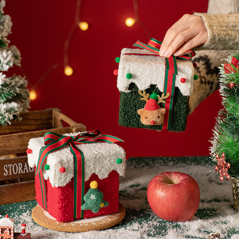 Handmade DIY Christmas gift box Christmas Eve apple box high-grade thickened hard Christmas gift packaging box candy box