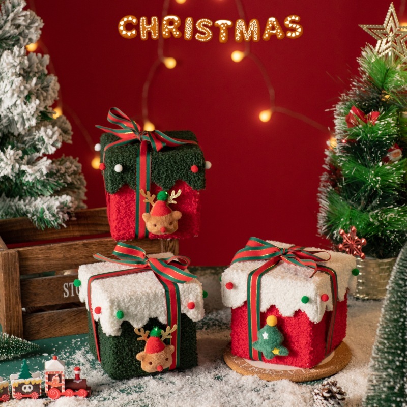 Handmade DIY Christmas gift box Christmas Eve apple box high-grade thickened hard Christmas gift packaging box candy box