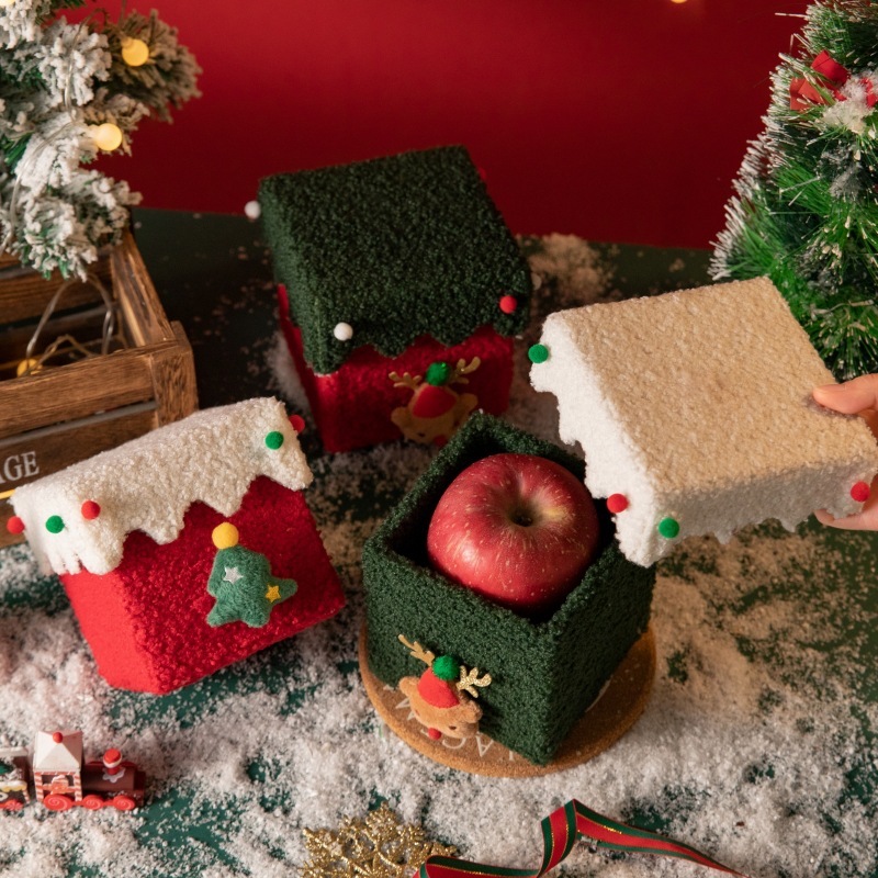 Handmade DIY Christmas gift box Christmas Eve apple box high-grade thickened hard Christmas gift packaging box candy box