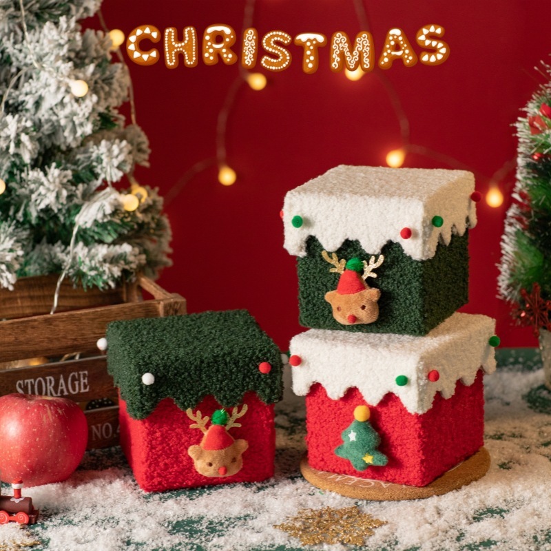 Handmade DIY Christmas gift box Christmas Eve apple box high-grade thickened hard Christmas gift packaging box candy box