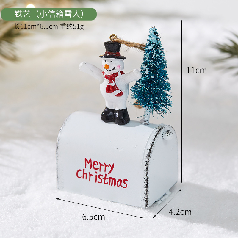 2025 New Christmas Iron Decoration Cottage Mailbox Indoor and Outdoor Decoration Bar Shopping Mall Window Props Decoration
