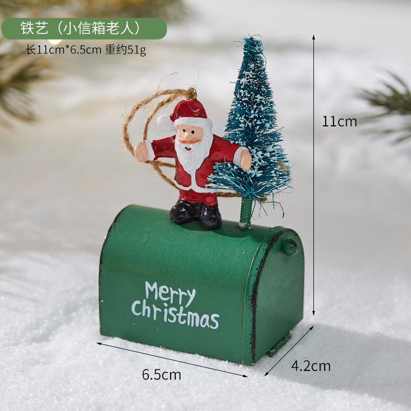 2025 New Christmas Iron Decoration Cottage Mailbox Indoor and Outdoor Decoration Bar Shopping Mall Window Props Decoration
