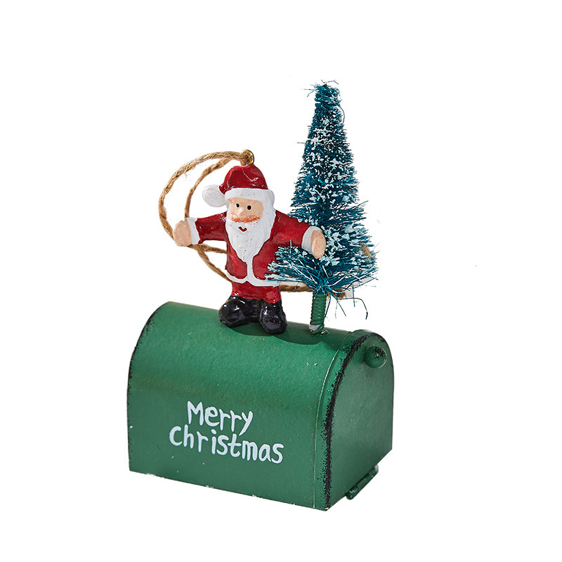 2025 New Christmas Iron Decoration Cottage Mailbox Indoor and Outdoor Decoration Bar Shopping Mall Window Props Decoration
