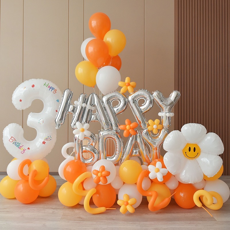 ins style little red book children's birthday digital balloon column boy girl birthday party decoration scene layout
