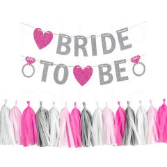 bride to be banner + a set of 20 paper tassels