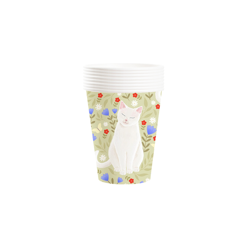 DAMAI New Design Party Supply Kits Animal Theme Cat Shape Disposable Party Paper Plates Tableware Sets for Kid Party