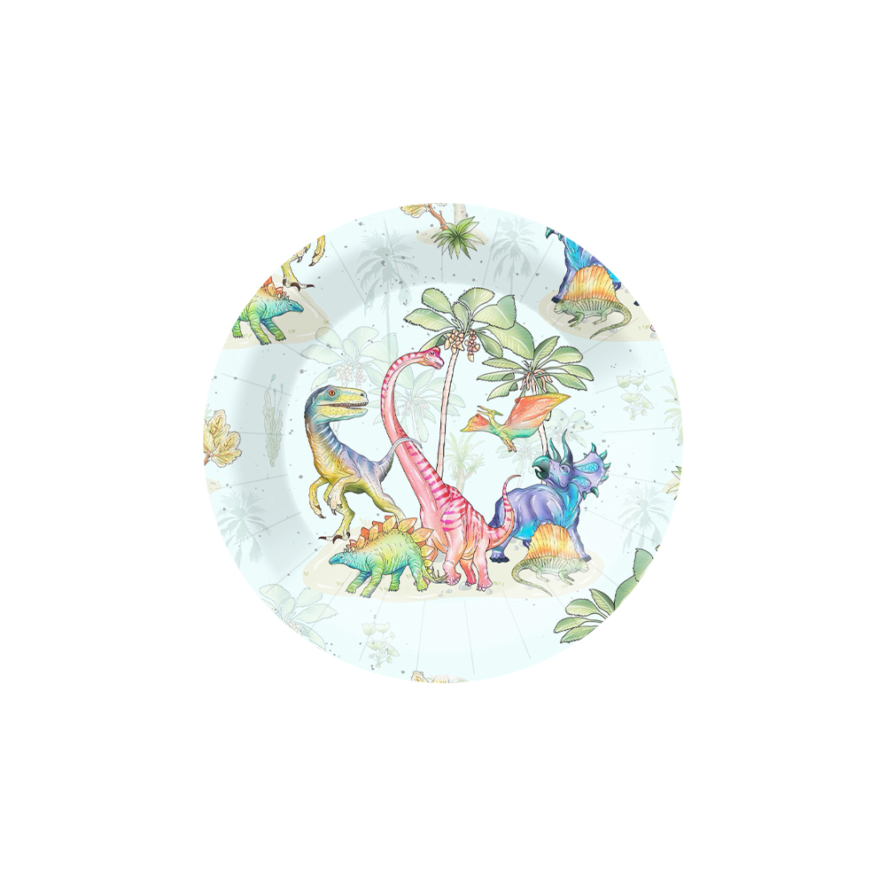 DAMAI New Design Party Supply Kits Animal Theme Dinosaur Shape Disposable Party Paper Plates Tableware Sets for Kid Party