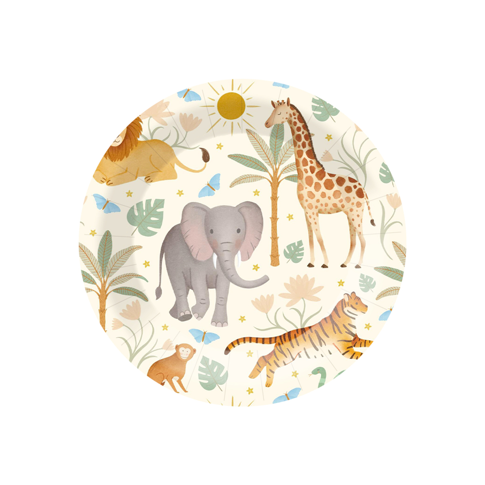 DAMAI New Design Party Supply Kits Animal Theme Disposable Party Paper Plates Cups Napkins Tableware Sets for Kid Party