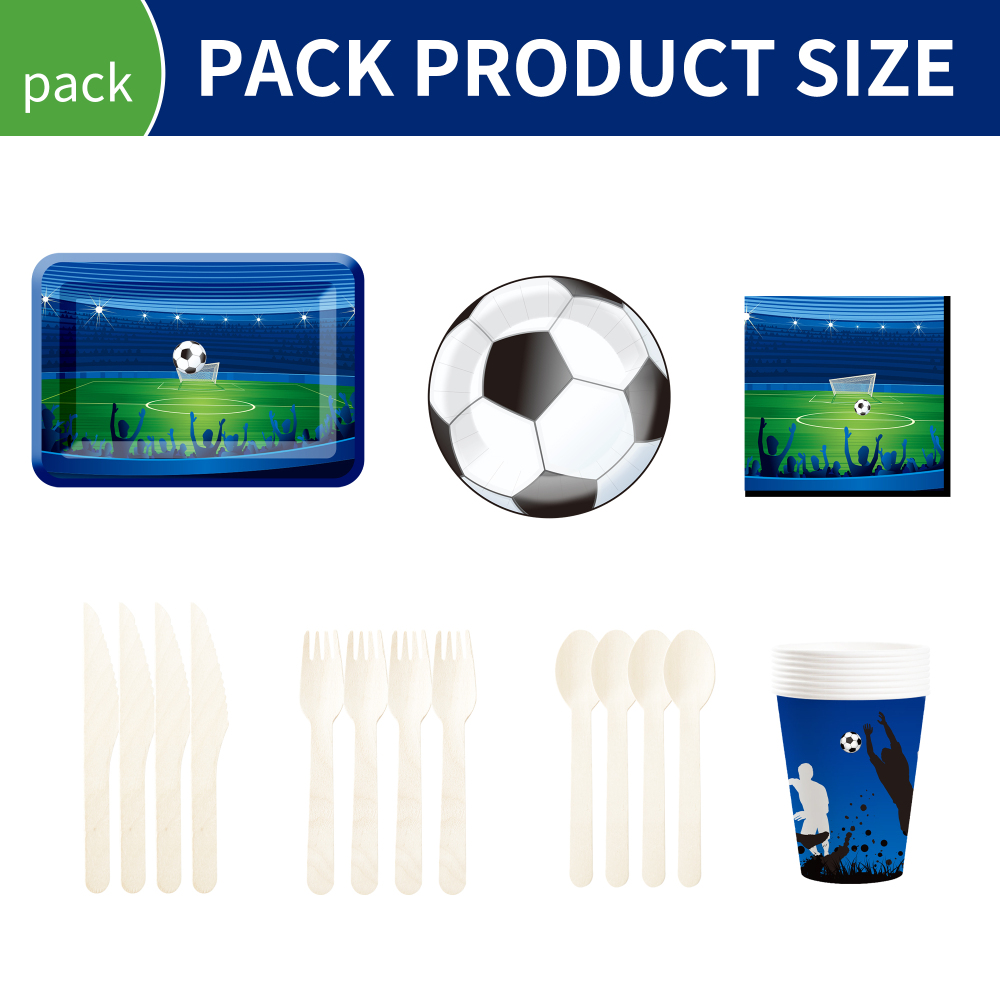 DAMAI New Design Sport Theme Happy Birthday Party Disposable Paper Plates Napkin Cups Tableware Set with Football