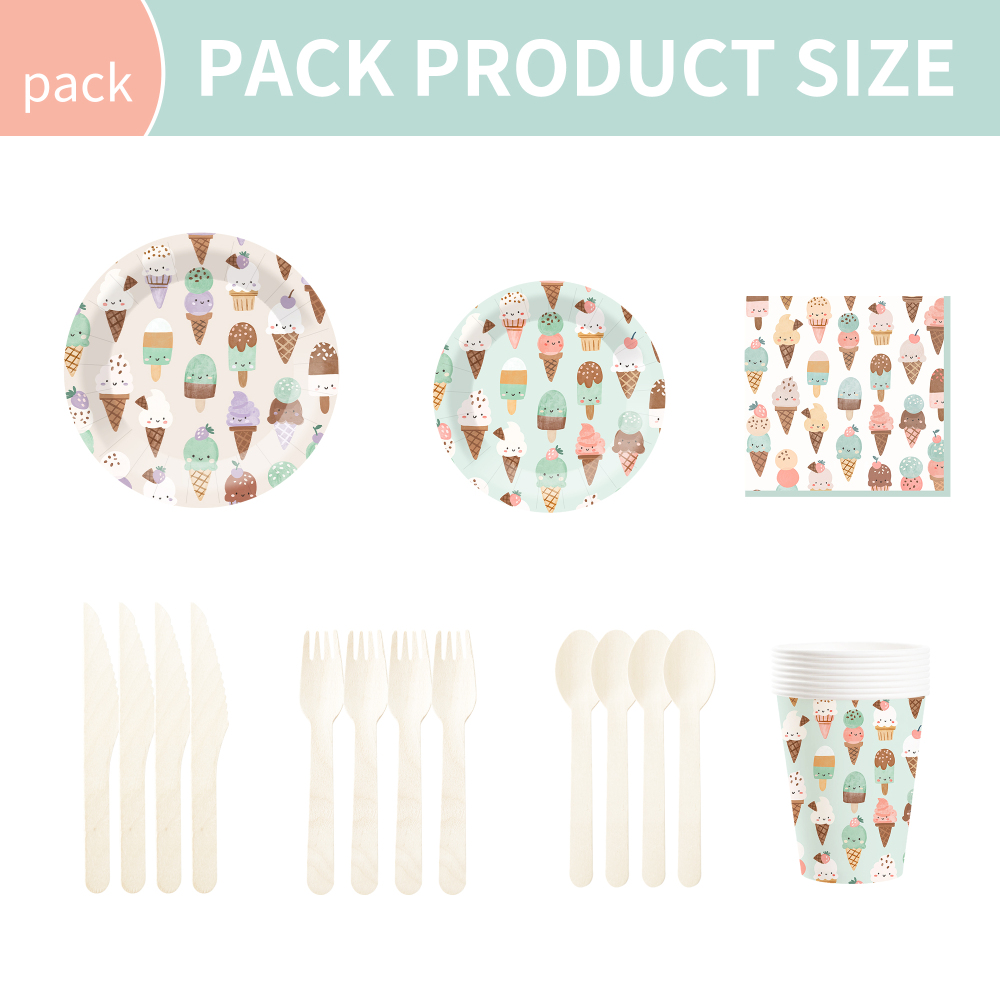 DAMAI Summer Theme Party Decoration Green  Disposable Party Paper Plates Cups Napkin Tableware Set for Kid Party