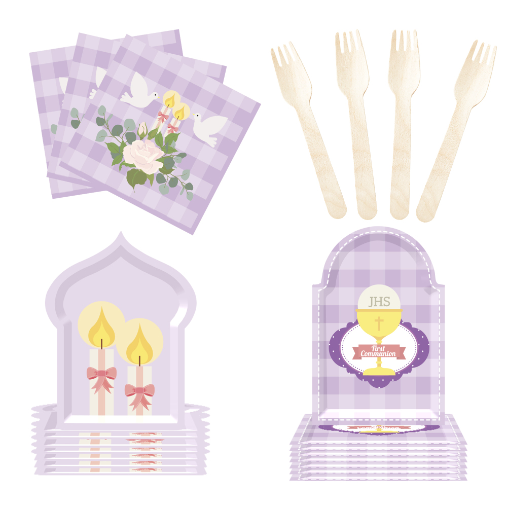 DAMAI Baby Gender Reveal Party Supplies Team Baby Paper Plates Napkins Disposable Baby Shower Tableware Decorations for 8 Guests