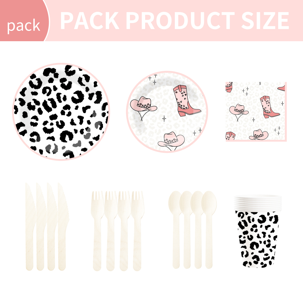 DAMAI New Design Cowboy Theme Party Disposable Paper Plate Napkin Cup with Cow Pattern Tableware Set for Kid Party