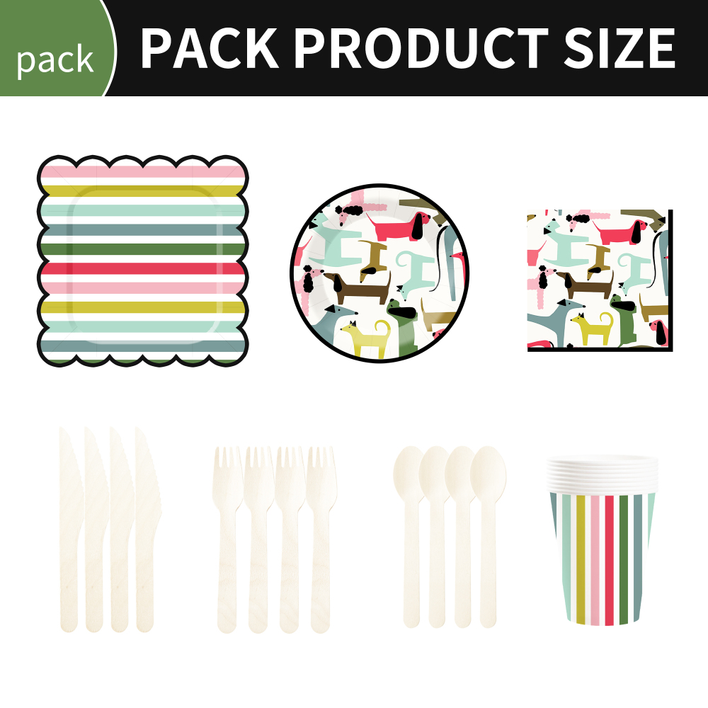 DAMAI Animal Theme Disposable Dessert Dinner Paper Plates Cup Napkin with Cute Dinosaur Pattern Tableware Set for Party Supplies