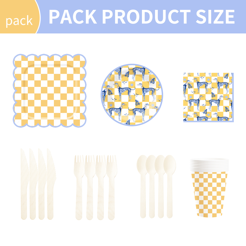 DAMAI Animal Theme Disposable Dessert Dinner Paper Plates Cup Napkin with Punnett Square Tableware Set for Party Supplies