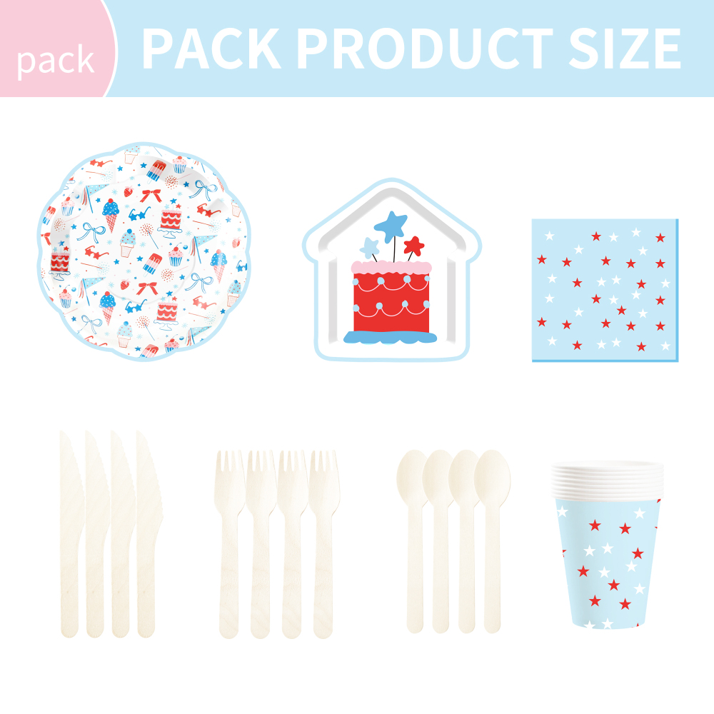 DAMAI Wholesale Summer Theme Party Decoration House Shape Paper Plate Cup with Cake Ice Cream Tableware Set  for Kid Party