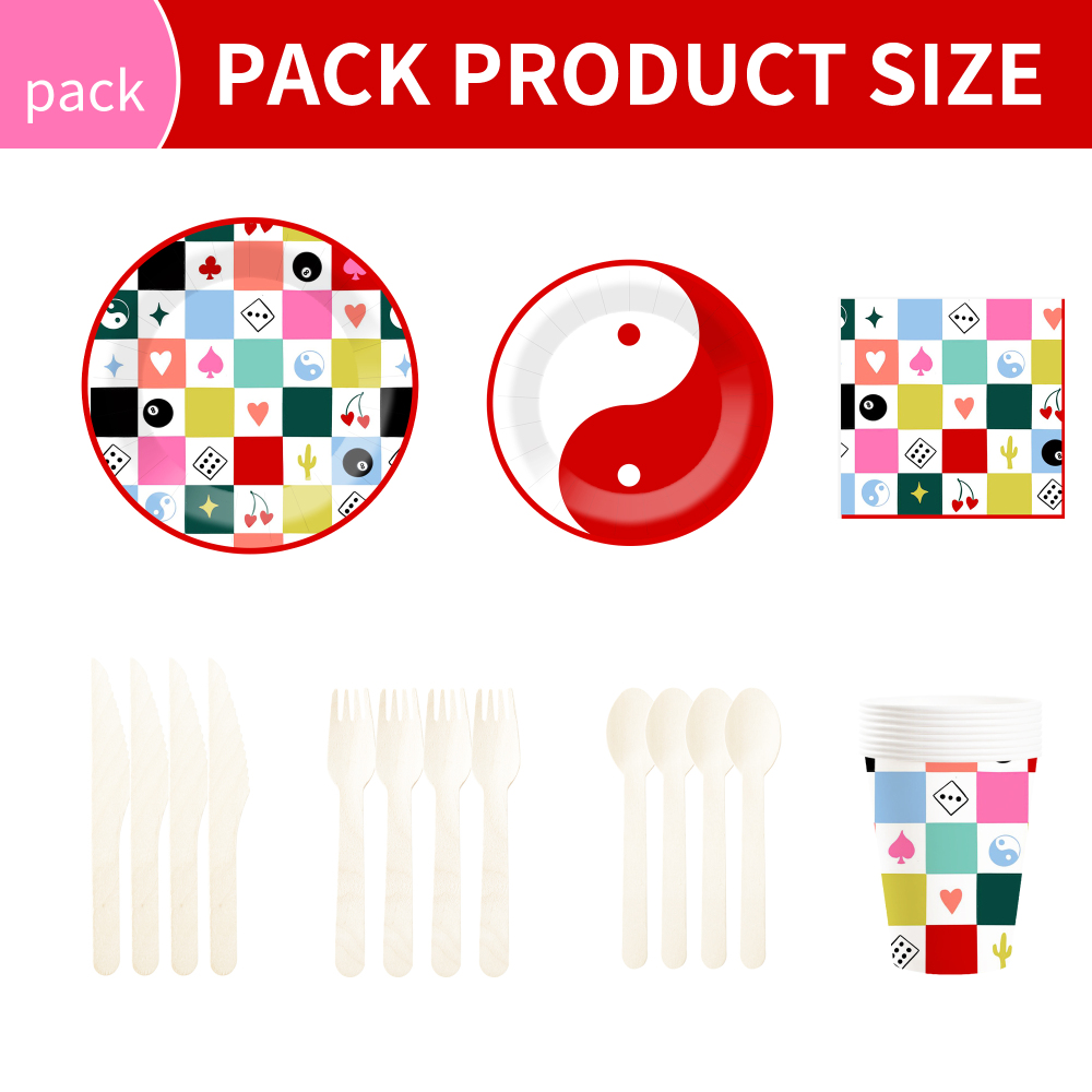 DAMAI Birthday Party Theme Decor Bulk Wholesale Set Poker Gamer Theme Check  Paper Plates Tablecloth Party Disposable Tableware