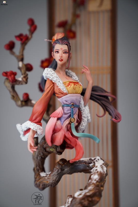 (Pre-order Closed) Plum blossom By Yuan Xingliang Painted Resin Statue