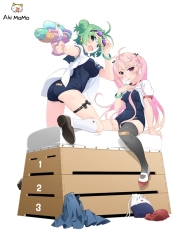 (Pre-order Closed) Native Poyoyon Rock Original Character Midori &amp; Pink Sukumizu 1/5.5 Figure (Single Shipment)