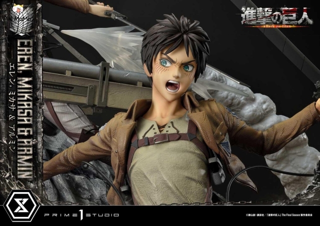 (Pre-order) Regular Ver. Attack On Titan Figure Eren, Mikasa &amp; Armin 1/4 Scale Statue UPMAOT-01 By Prime 1 Studio