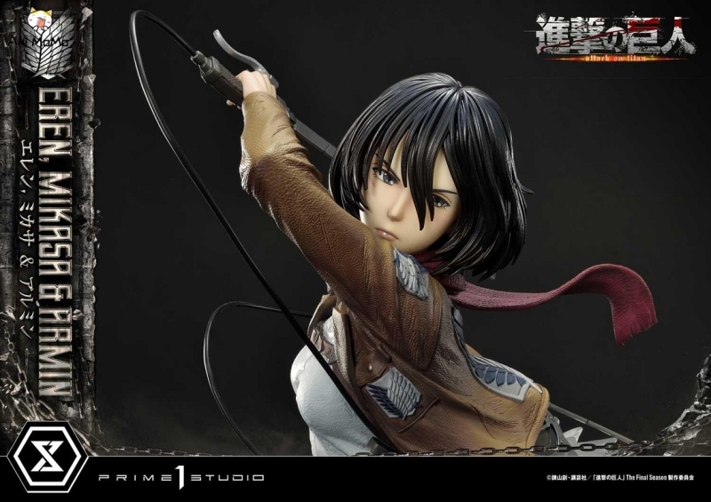 (Pre-order) Regular Ver. Attack On Titan Figure Eren, Mikasa &amp; Armin 1/4 Scale Statue UPMAOT-01 By Prime 1 Studio