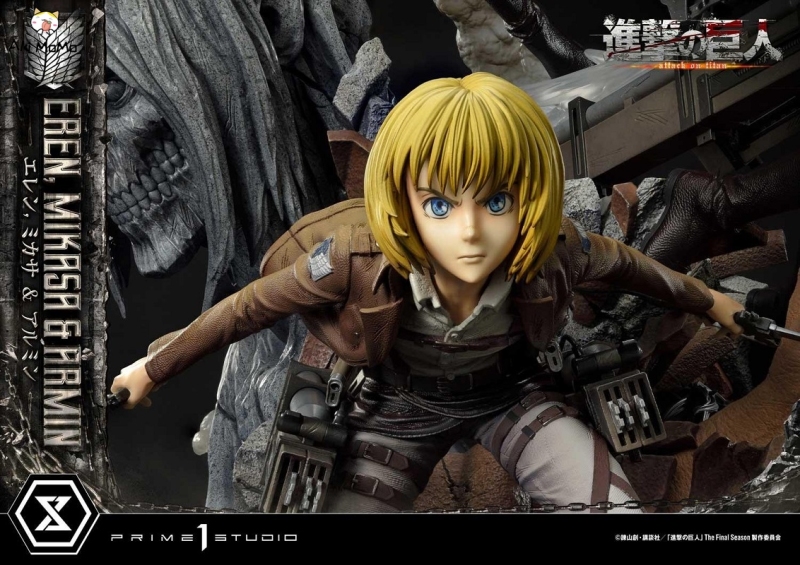 (Pre-order) Regular Ver. Attack On Titan Figure Eren, Mikasa &amp; Armin 1/4 Scale Statue UPMAOT-01 By Prime 1 Studio