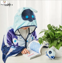 (In Stock) Genshin Impact Cryo Abyss Mage Hooded Plush Blanket