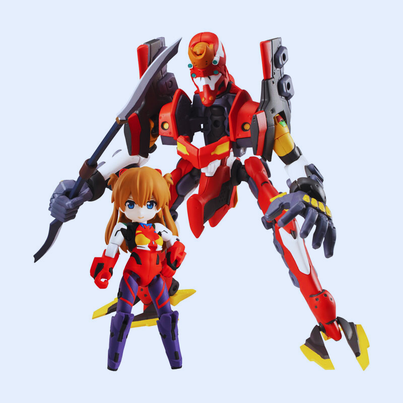 MegaHouse Desktop Army Rebuild of Evangelion Asuka Langley Shikinami & Evangelion Unit-02 Figure