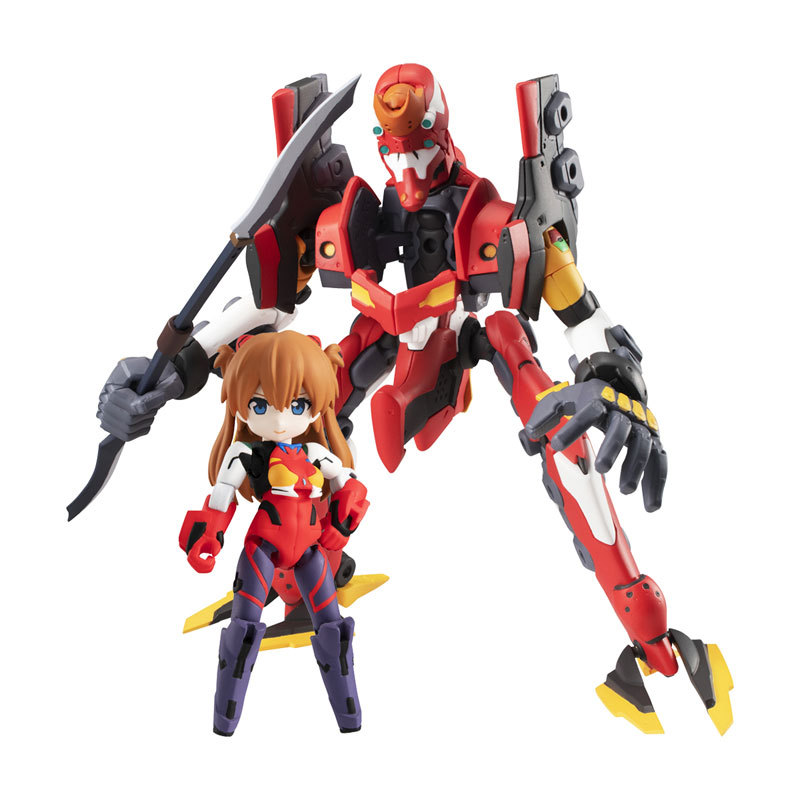 MegaHouse Desktop Army Rebuild of Evangelion Asuka Langley Shikinami & Evangelion Unit-02 Figure