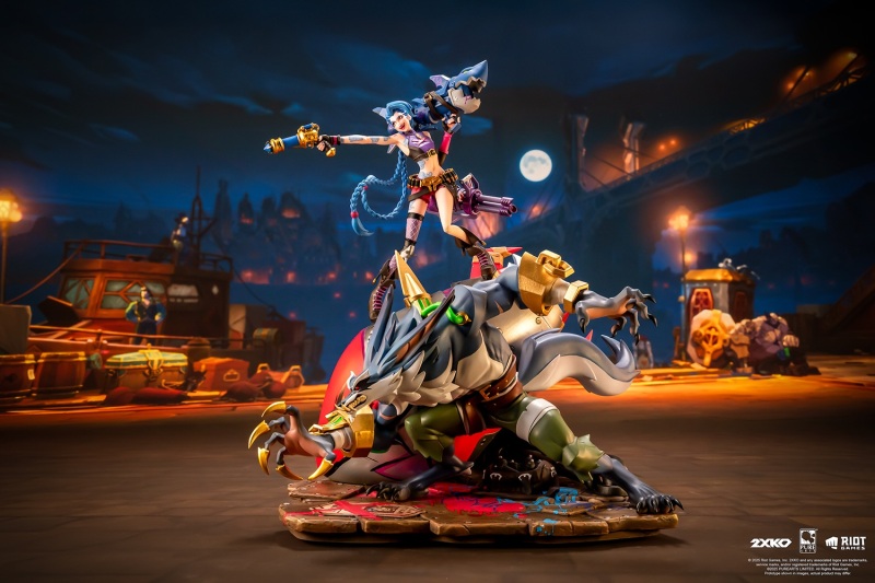 PURE ARTS Studio League of Legends 2XKO Jinx and Warwick VS Ahri and Ekko 1/ 10 Scale Statue