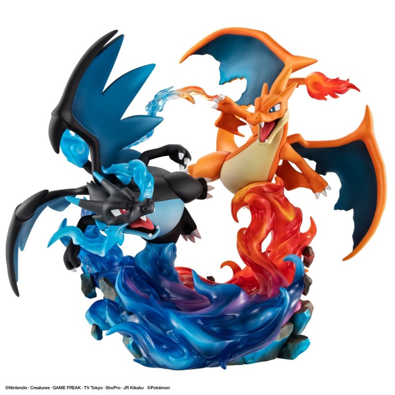 MegaHouse G.E.M. EX Series Pokemon Mega Charizard X  Mega Charizard Y Figure