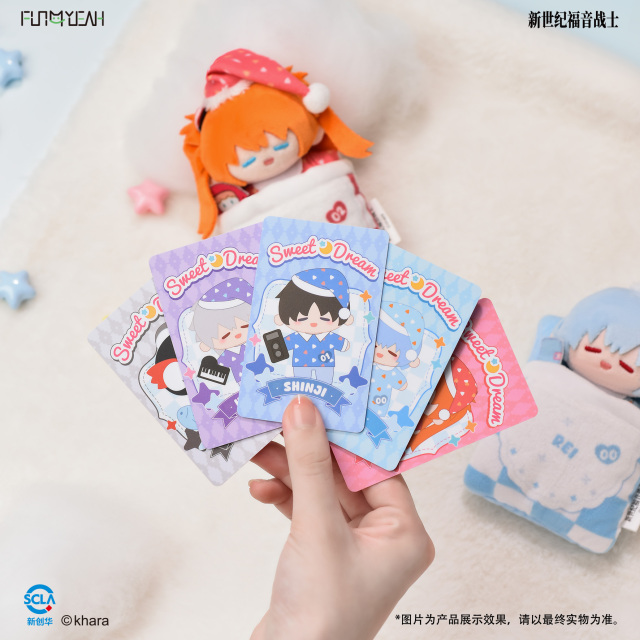 FUN4YEAH Neon Genesis Evangelion Sweet Dreams Series Plush Card Case Blind Box Set of 4