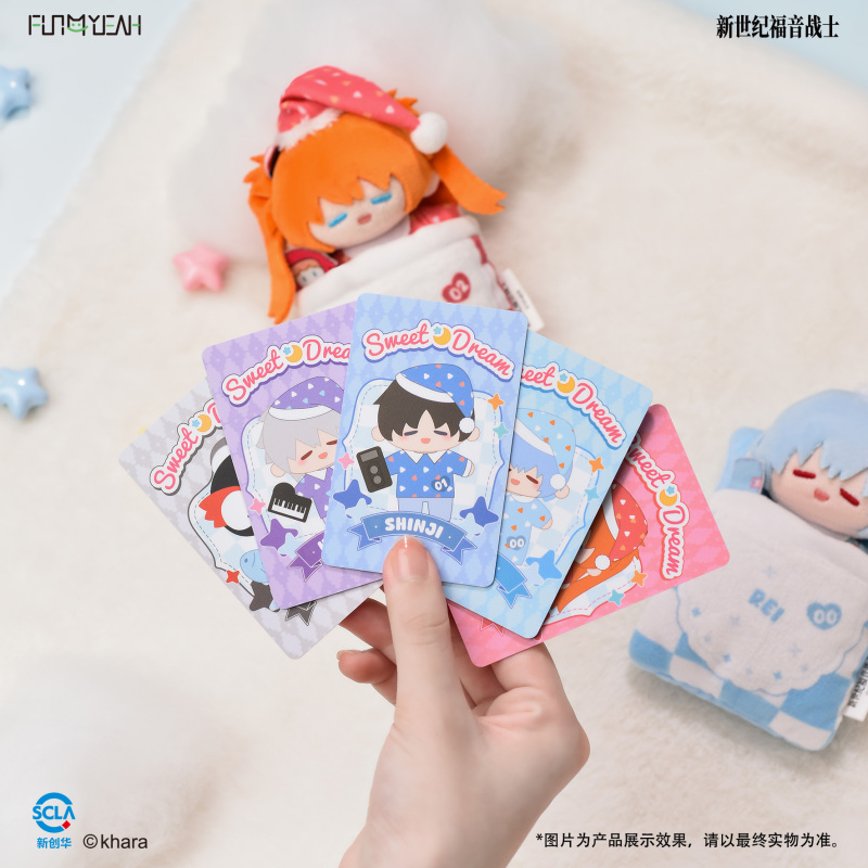 FUN4YEAH Neon Genesis Evangelion Sweet Dreams Series Plush Card Case Blind Box Set of 4