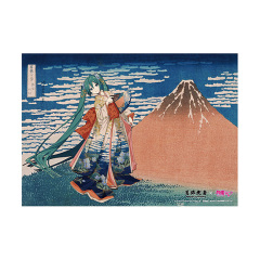 Presence Katsushika Hokusai x Hatsune Miku Serial Numbered A3 Acrylic Panel Thirty-six Views of Mount Fuji Fine Wind Clear Morning