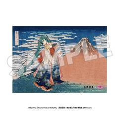 Presence Katsushika Hokusai x Hatsune Miku Serial Numbered A3 Acrylic Panel Thirty-six Views of Mount Fuji Fine Wind Clear Morning