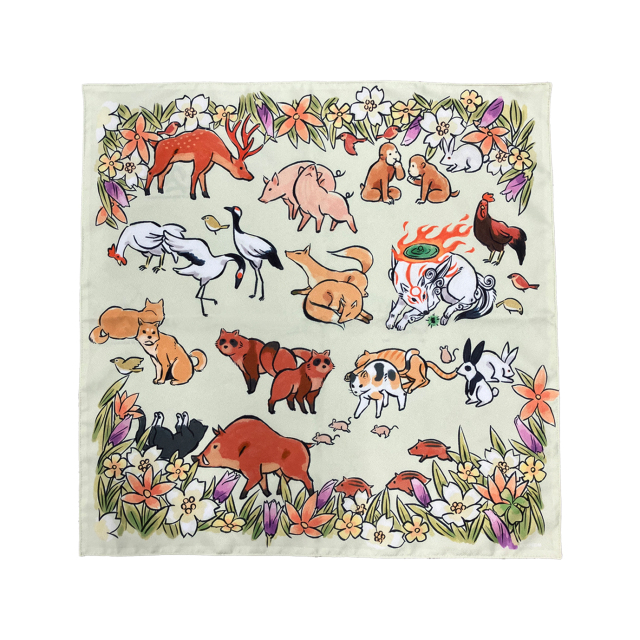 Capcom Okami 20th Anniversary Reproduction Art Project Furoshiki By Mari Shimazaki Okami 11th Anniversary