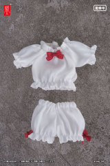 Snail Shell Puff Sleeves Loungewear White Doll Accessory for 1/10 1/12 Scale Figures