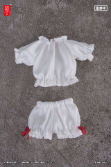 Snail Shell Puff Sleeves Loungewear White Doll Accessory for 1/10 1/12 Scale Figures