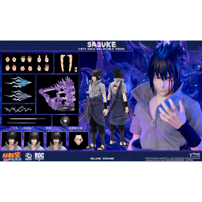 ROCKETTOYS Naruto Shippuden Sasuke Uchiha 1/6 Scale Action Figure ROC-017 ROC-018