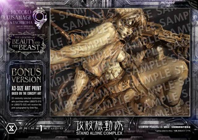 Prime 1 Studio The Legend of Beauty and the Beast GHOST IN THE SHELL STAND ALONE COMPLEX Motoko Kusanagi and Tachikoma Art by Entei Ryu Character Color LBBGITS-02 LBBGITS-02S