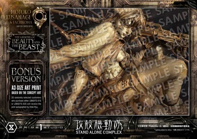 Prime 1 Studio The Legend of Beauty and the Beast GHOST IN THE SHELL STAND ALONE COMPLEX Motoko Kusanagi and Tachikoma Art by Entei Ryu Original Color LBBGITS-01 LBBGITS-01S